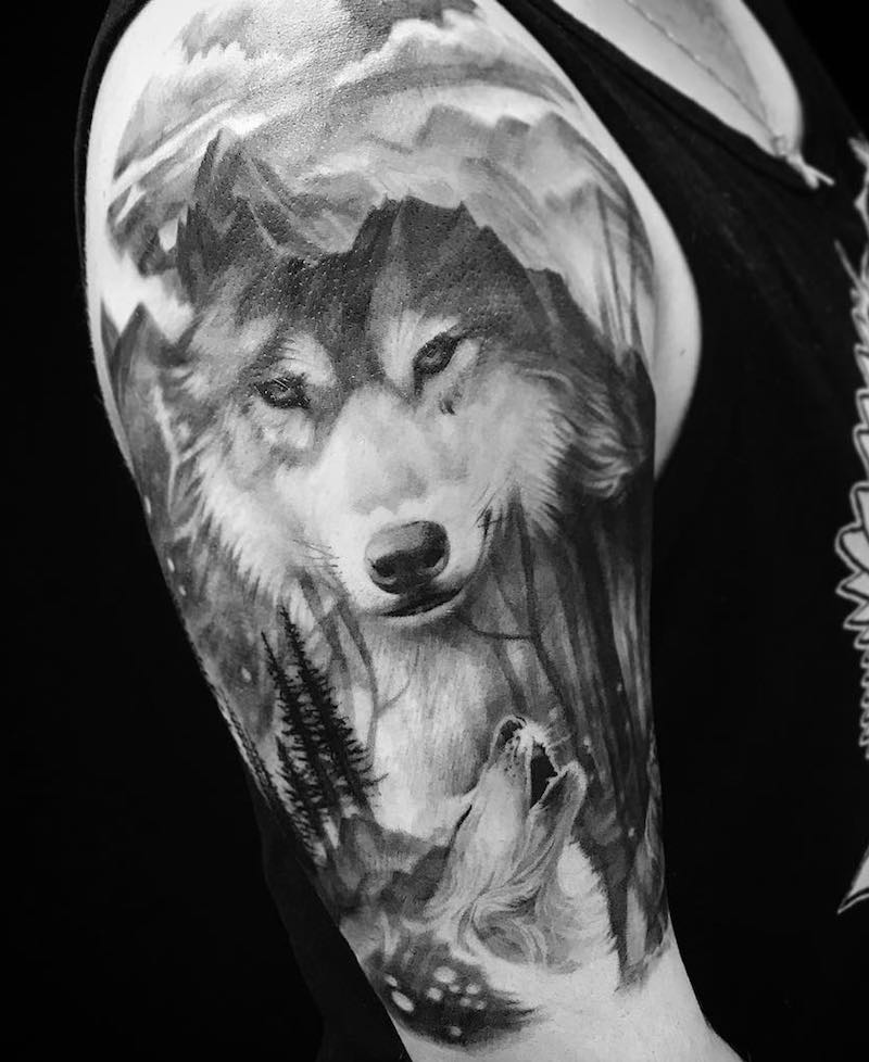 tatuaje de lobo perfecto para hombre tatuaje de lobo perfecto para hombre