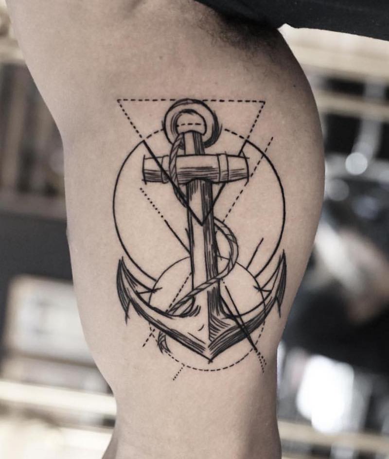 Un tatuaje de ancla actual Un tatuaje de ancla actual