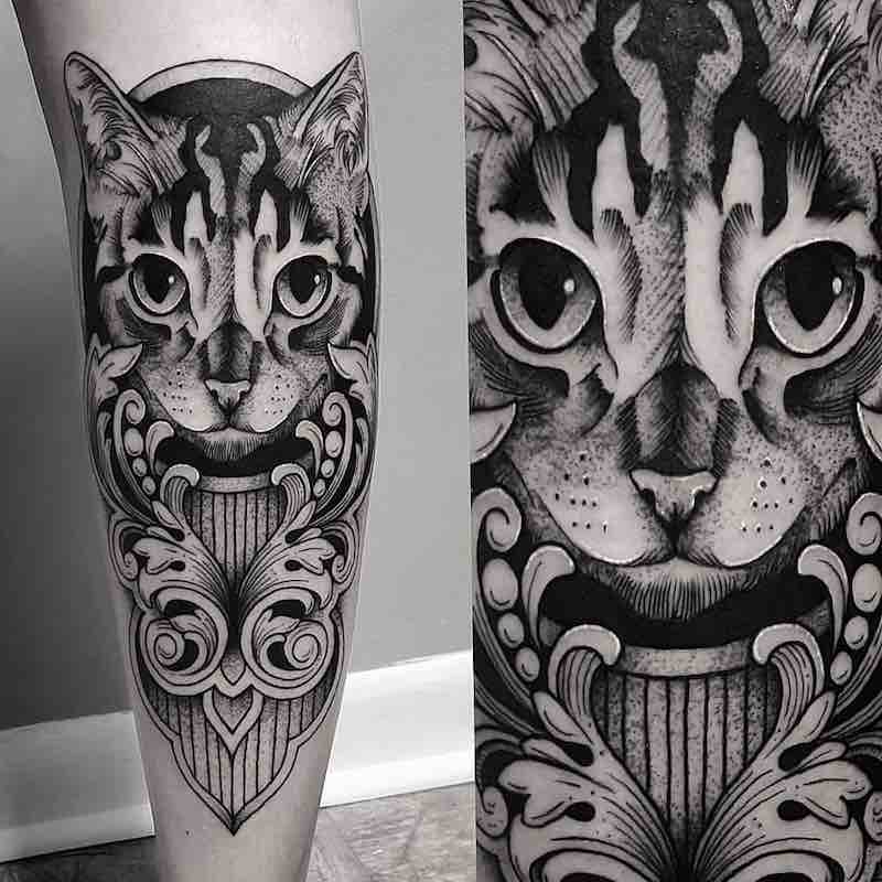 Un tatuaje de gato muy interesante Un tatuaje de gato muy interesante