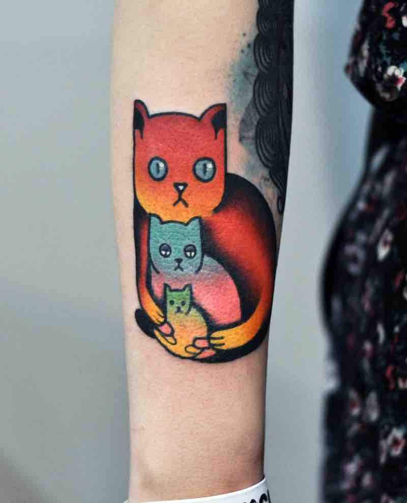 Un tatuaje de gato muy interesante Un tatuaje de gato muy interesante