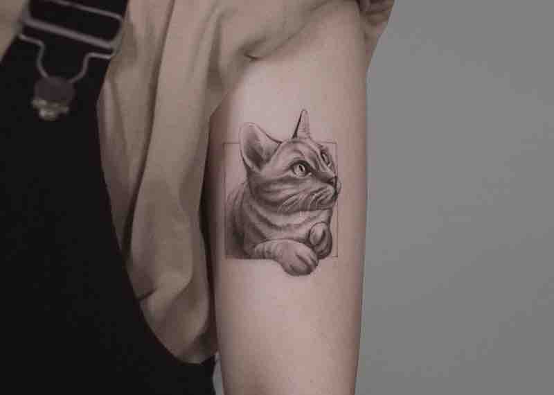 Fantástico tatuaje de gato Fantástico tatuaje de gato