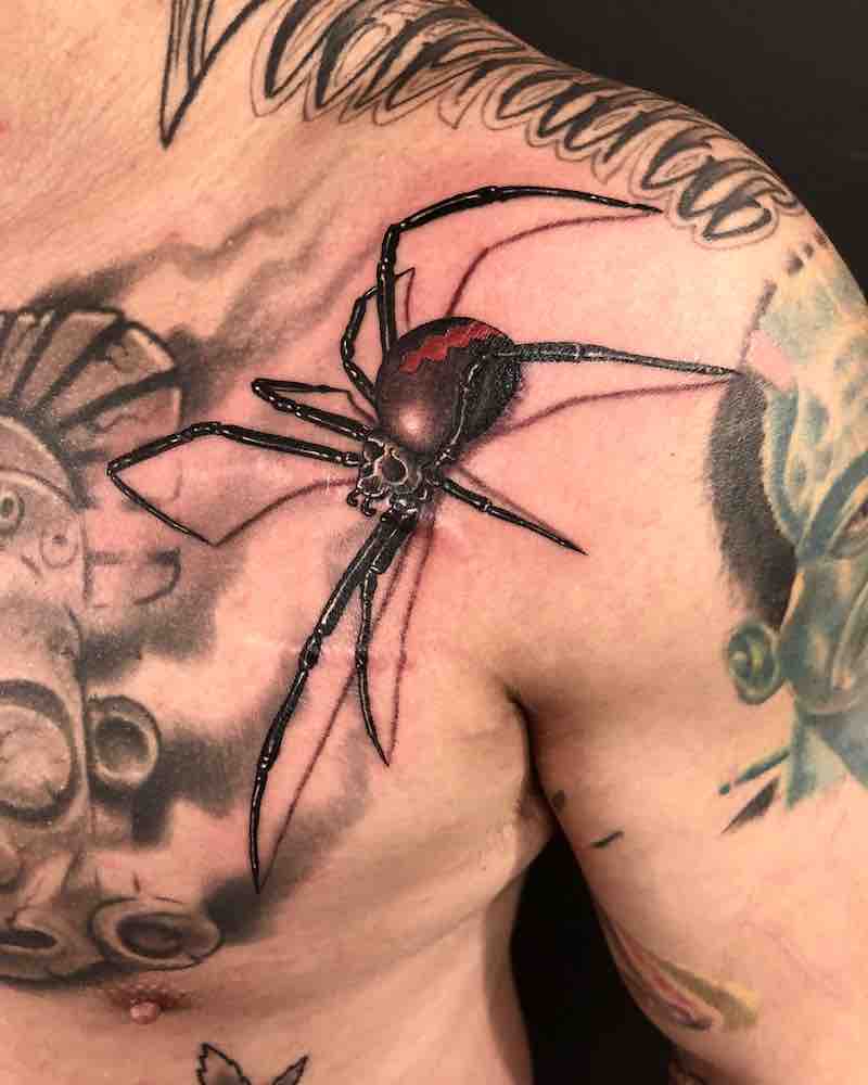 Un tatuaje de araña bastante bueno Un tatuaje de araña bastante bueno
