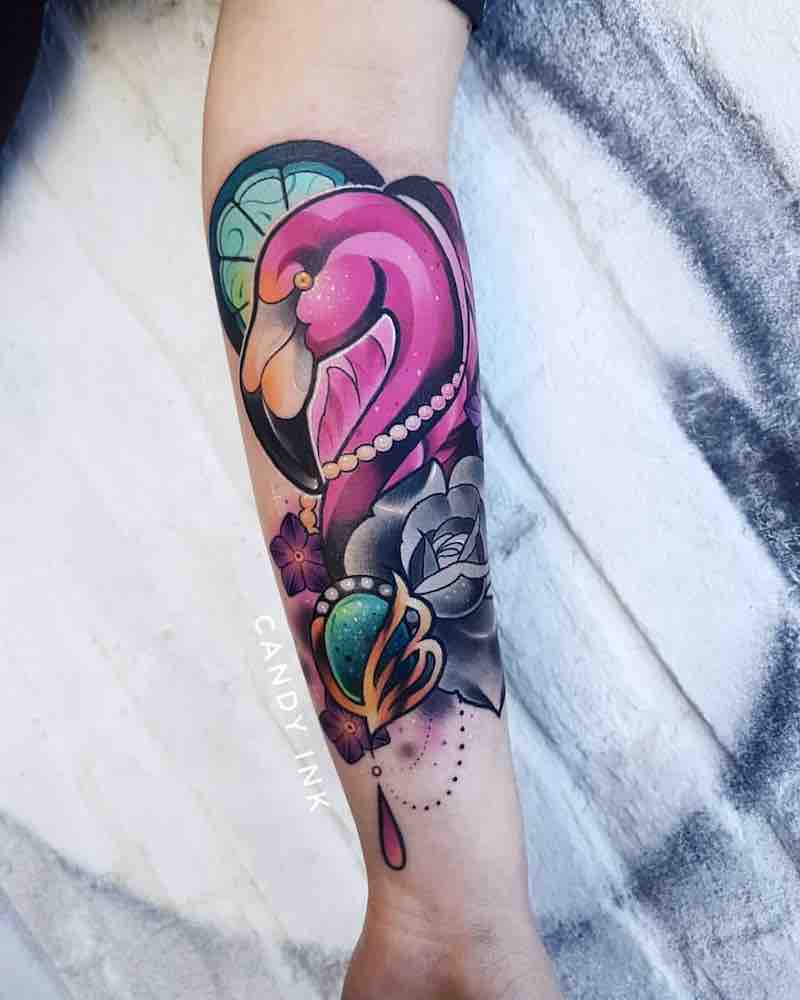 Increible tatuaje de flamenco Increible tatuaje de flamenco