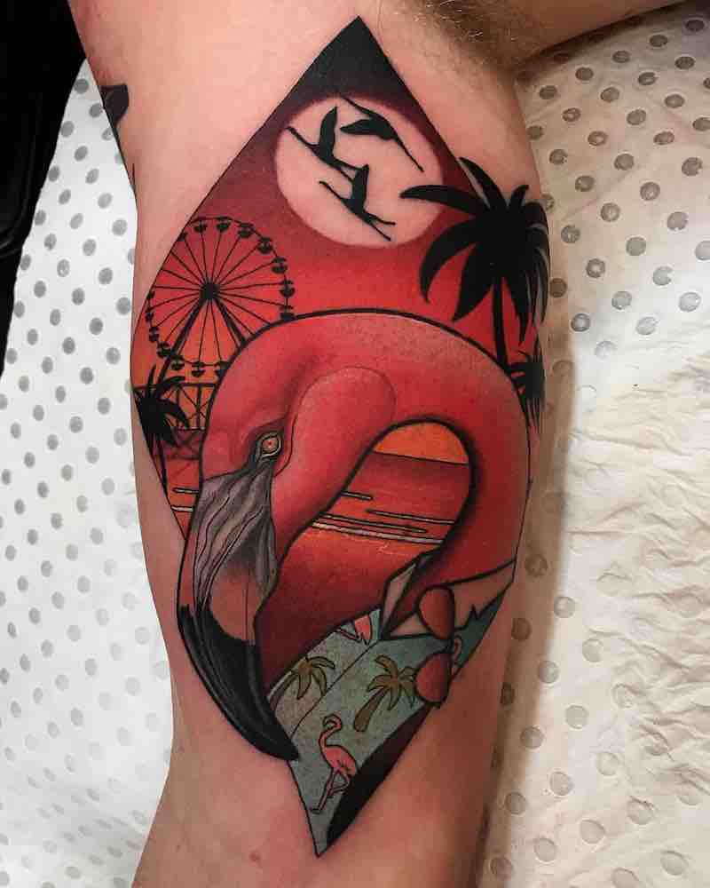 Un tatuaje de flamenco bastante bueno Un tatuaje de flamenco bastante bueno