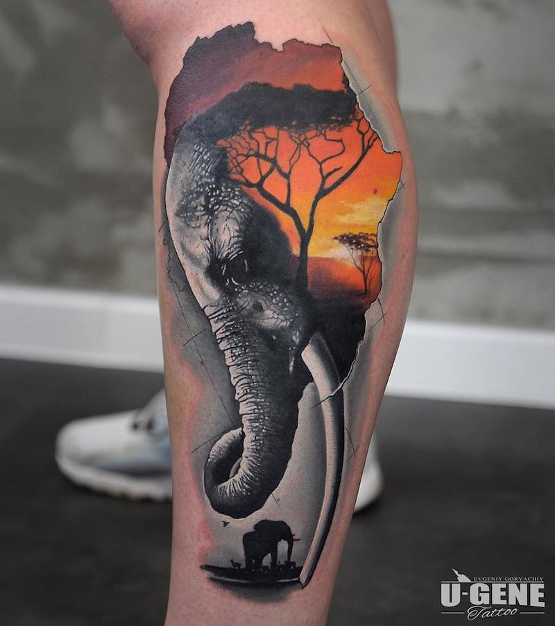 Increible tatuaje de elefante Increible tatuaje de elefante