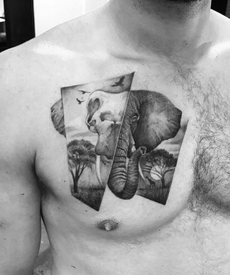 Un tatuaje de elefante bastante interesante Un tatuaje de elefante bastante interesante