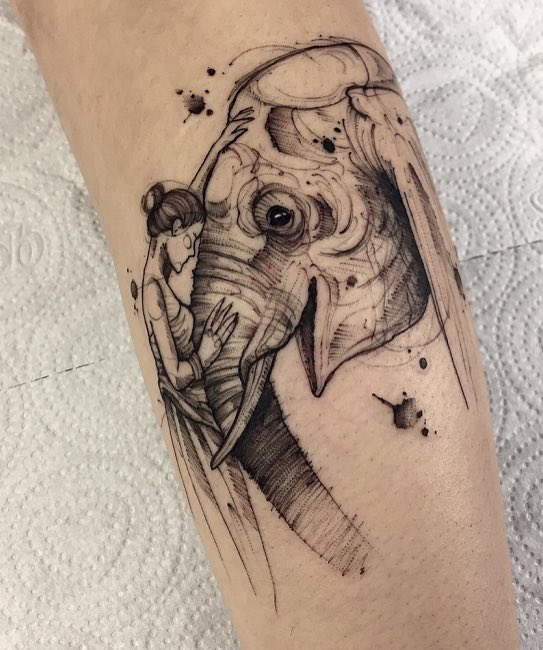Perfecto tatuaje de elefante Perfecto tatuaje de elefante