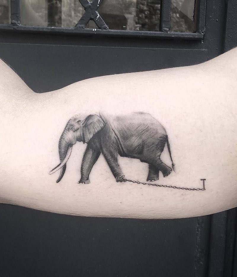 Un tatuaje de elefante muy interesante Un tatuaje de elefante muy interesante