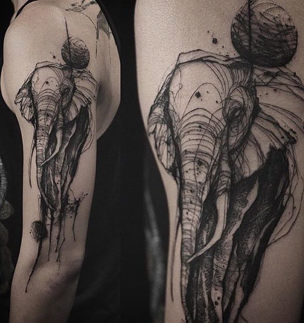 Un tatuaje de elefante bastante bueno Un tatuaje de elefante bastante bueno
