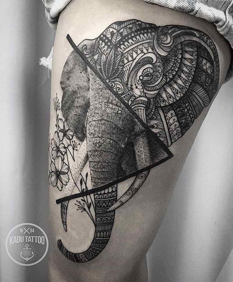 Un tatuaje de elefante muy interesante Un tatuaje de elefante muy interesante