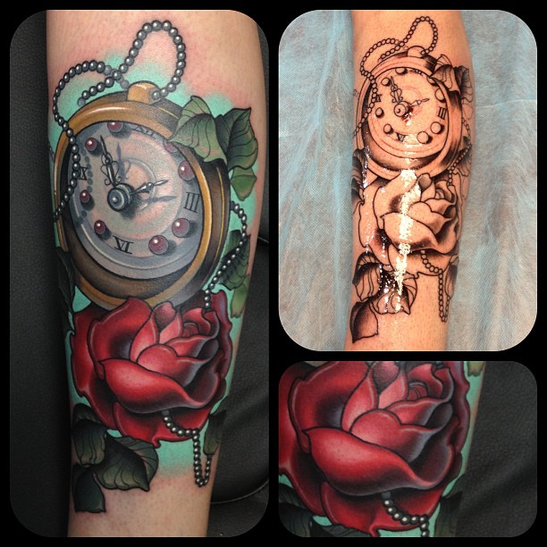 Un tatuaje de reloj bastante interesante Un tatuaje de reloj bastante interesante