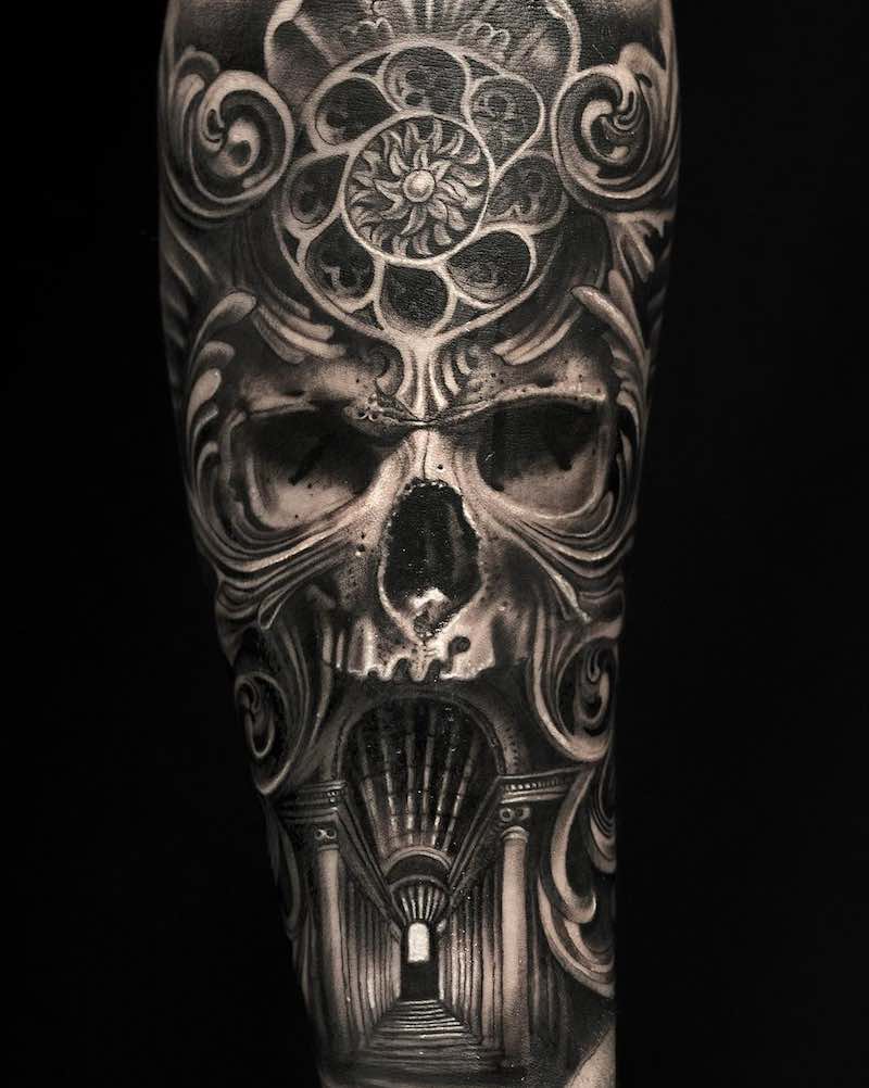 Un tatuaje de calavera moderno Un tatuaje de calavera moderno