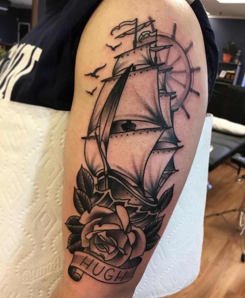 tatuaje de barco para hombre y mujer tatuaje de barco para hombre y mujer