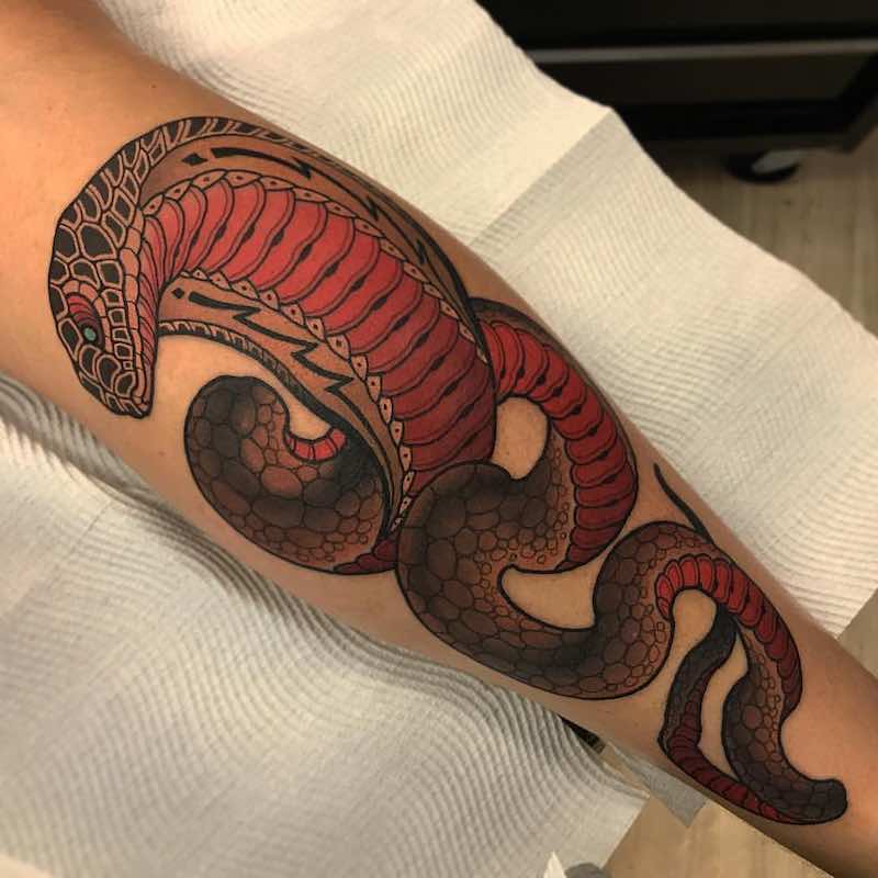 Persona con un tatuaje de serpiente Persona con un tatuaje de serpiente