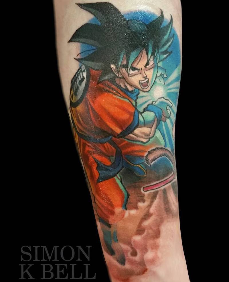 Un tatuaje de Dragon Ball Z moderno Un tatuaje de Dragon Ball Z moderno