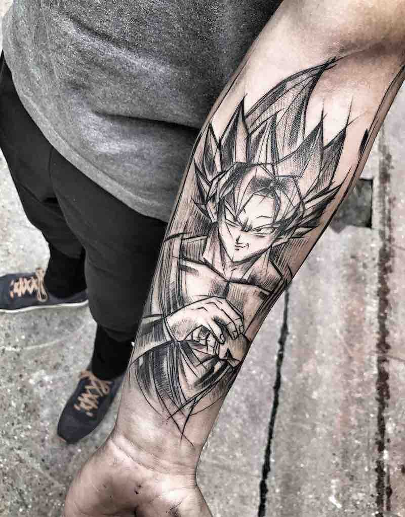 Mujer con un tatuaje de Dragon Ball Z Mujer con un tatuaje de Dragon Ball Z