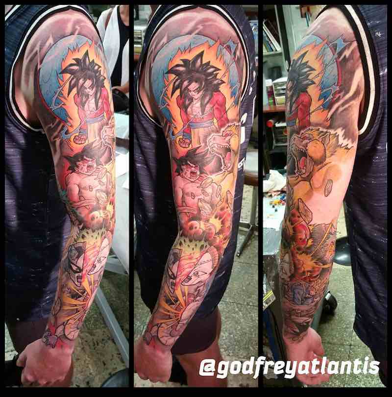 una persona con un tatuaje de Dragon Ball Z una persona con un tatuaje de Dragon Ball Z
