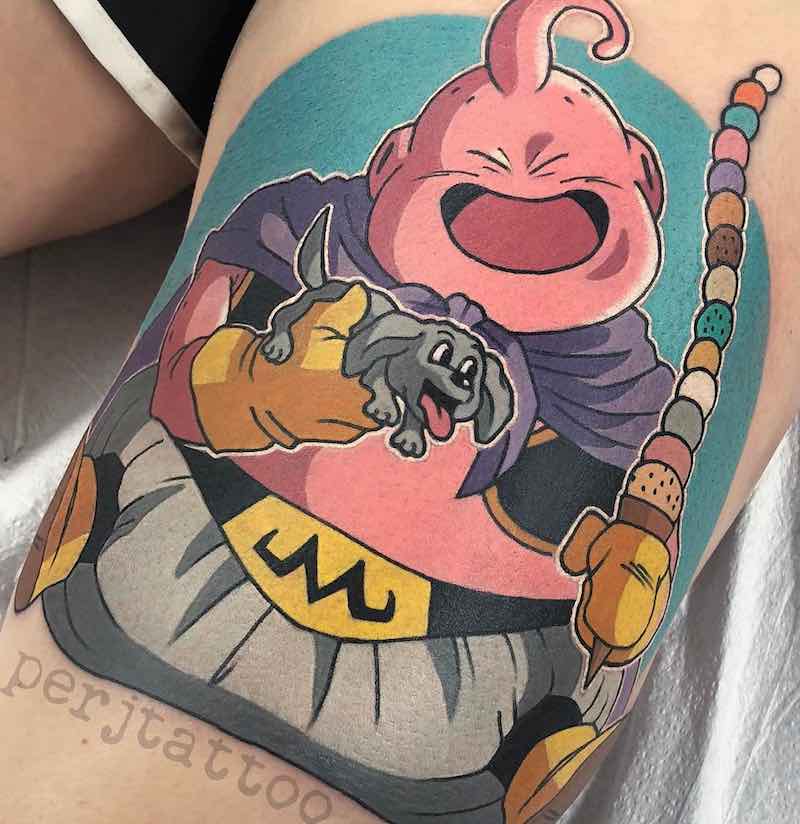 Un tatuaje de Dragon Ball Z moderno Un tatuaje de Dragon Ball Z moderno