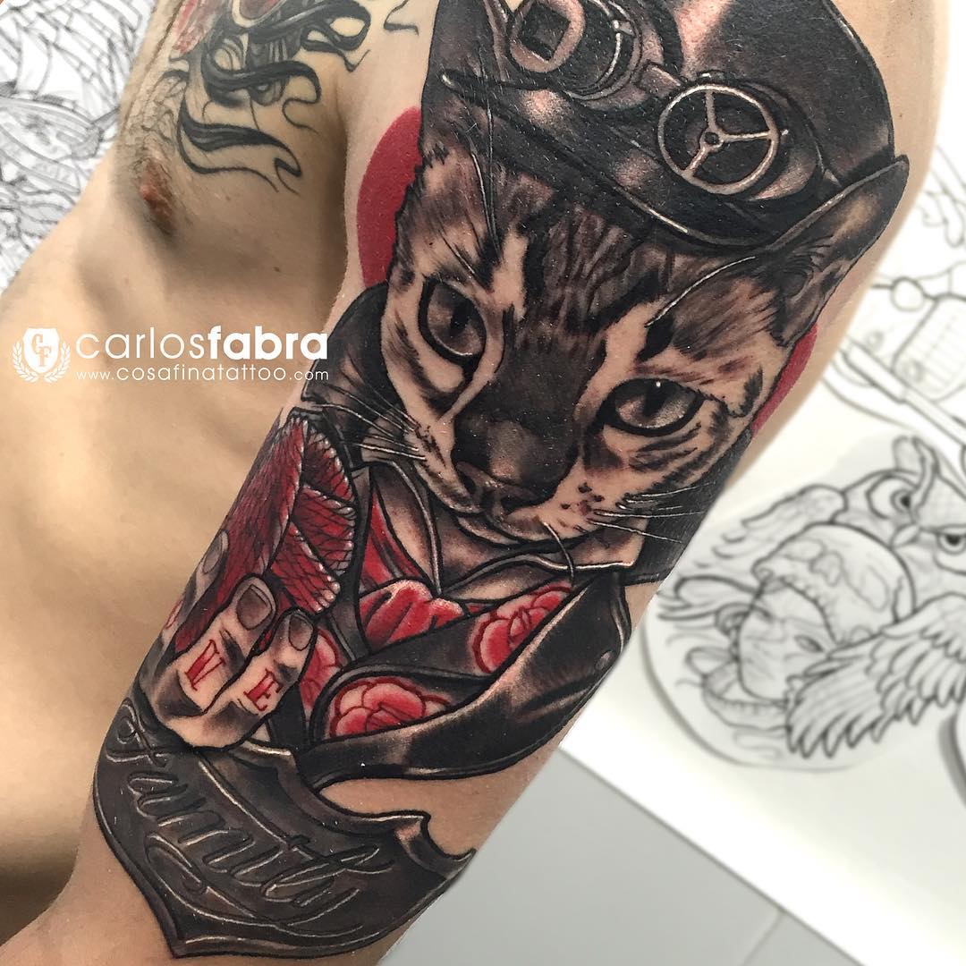 tatuaje de gato perfecto para hombre tatuaje de gato perfecto para hombre