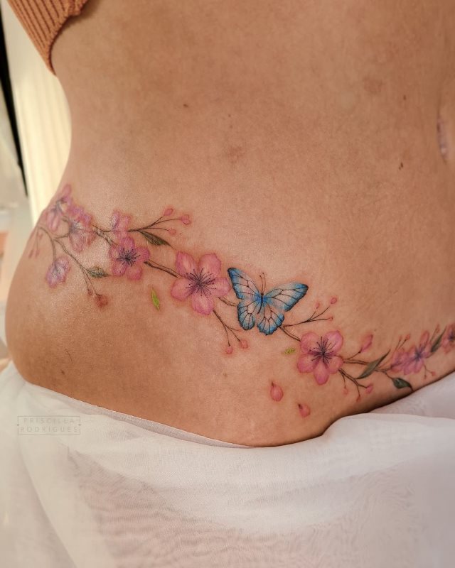 tattoo femenino bonita mariposa 34