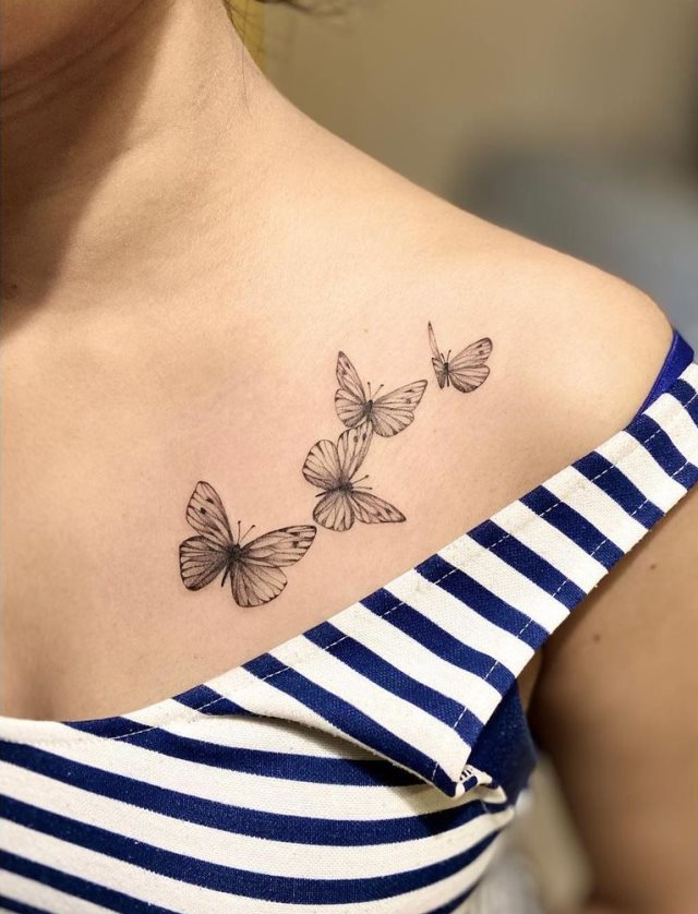 tattoo femenino bonita mariposa 39