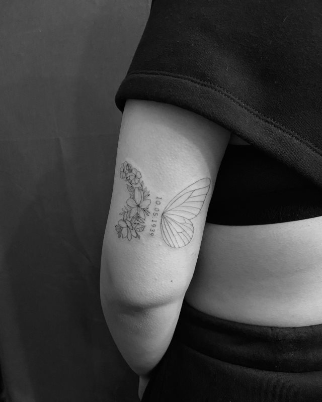 tattoo femenino bonita mariposa 44