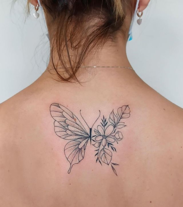 tattoo femenino bonita mariposa 47