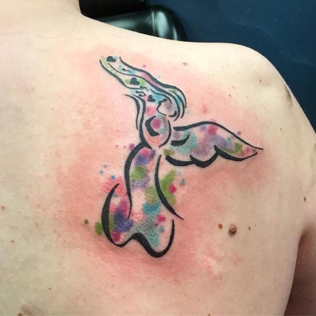 tattoo femenino con un angel 55