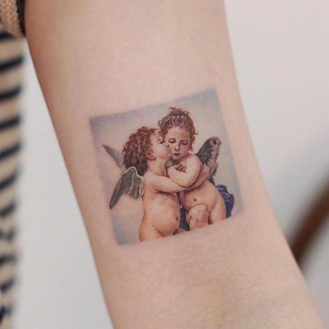 tattoo femenino con un angel 57