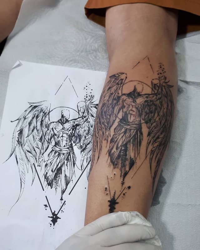 tattoo femenino con un angel 72