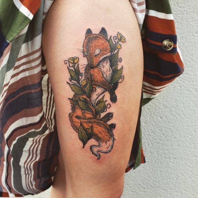 tattoo femenino con un animal 46