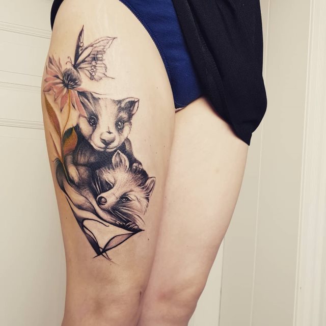 tattoo femenino con un animal 72