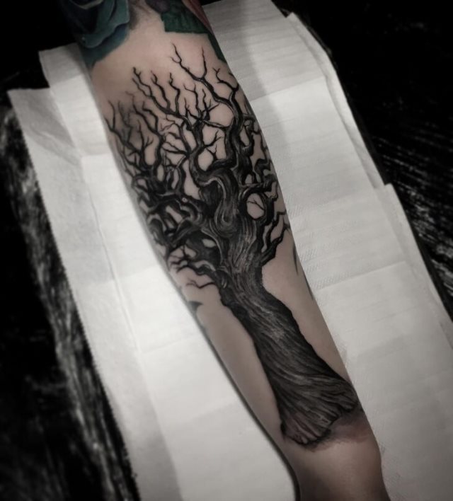 tattoo femenino con un arbol 52