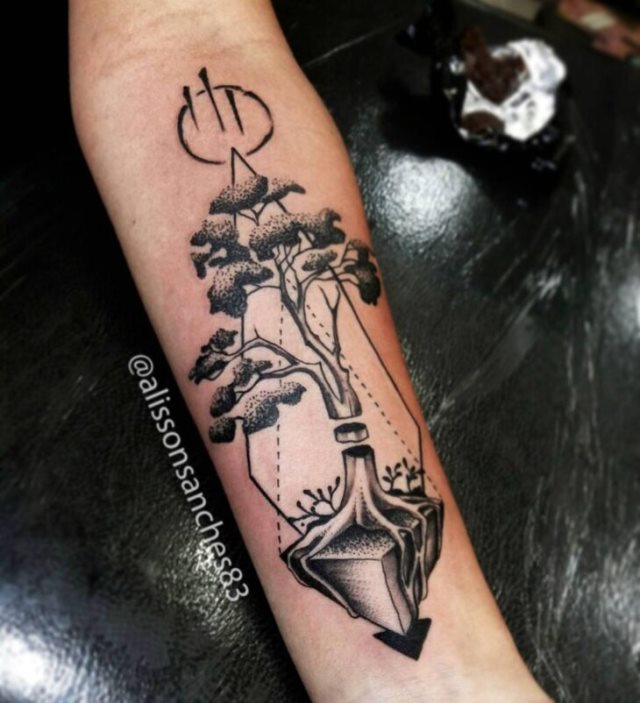 tattoo femenino con un arbol 55