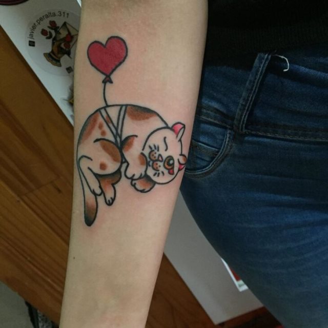 tattoo femenino con un gato 18