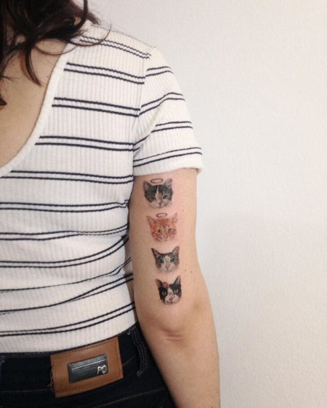 tattoo femenino con un gato 21