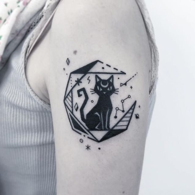 tattoo femenino con un gato 22