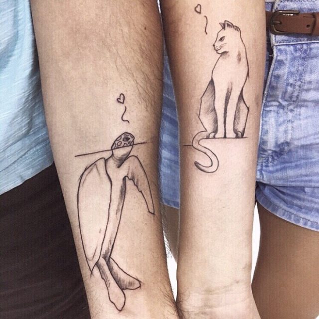 tattoo femenino con un gato 24