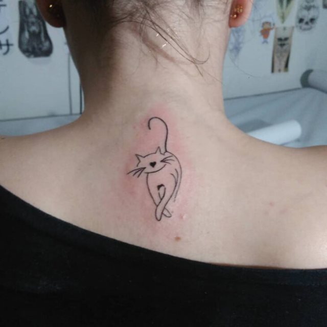 tattoo femenino con un gato 38