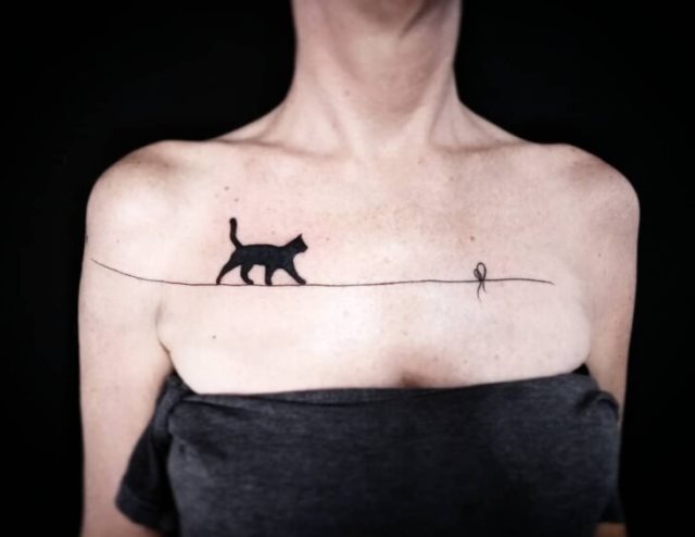 tattoo femenino con un gato 41