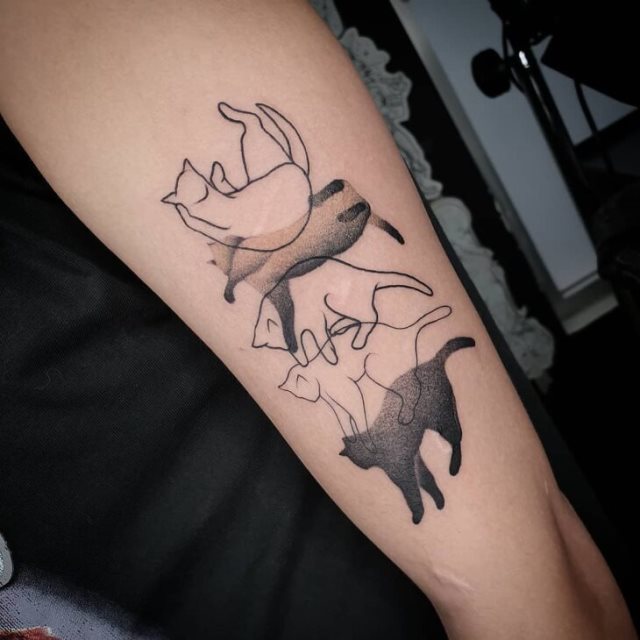 tattoo femenino con un gato 48