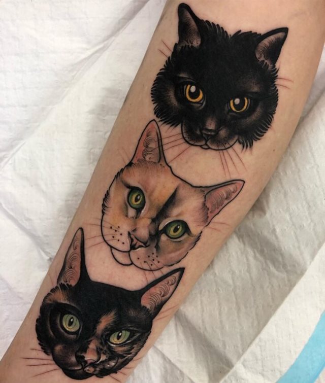 tattoo femenino con un gato 51