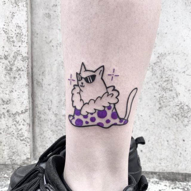 tattoo femenino con un gato 52