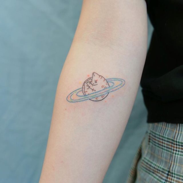 tattoo femenino con un gato 53