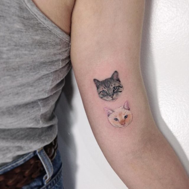 tattoo femenino con un gato 54