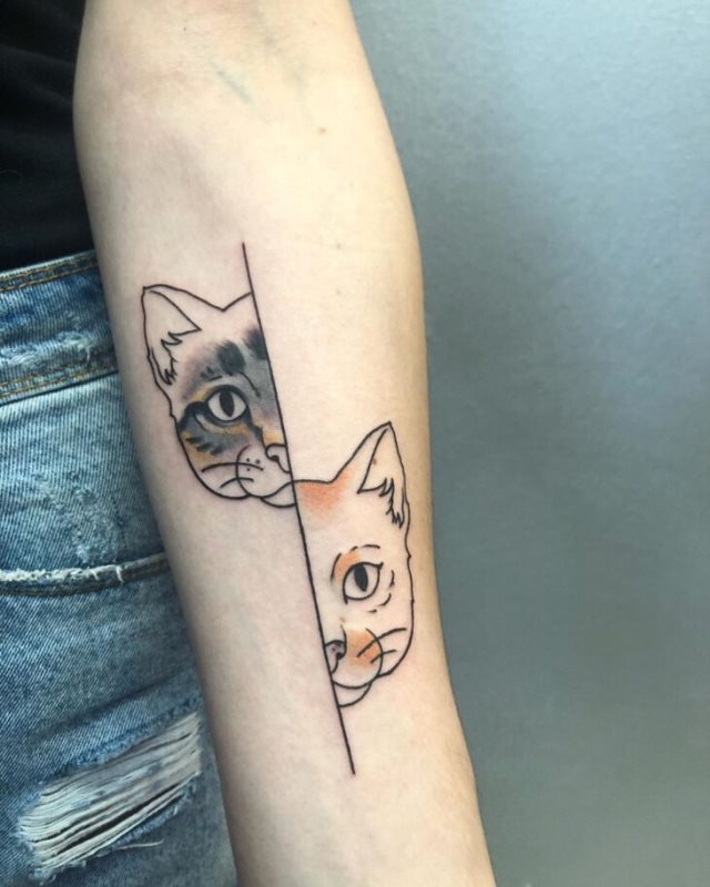 tattoo femenino con un gato 61
