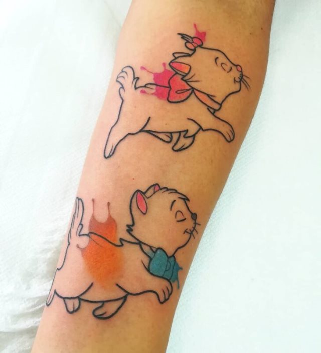 tattoo femenino con un gato 62