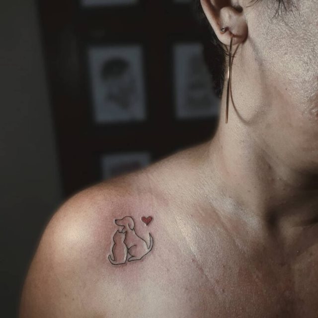 tattoo femenino con un gato 63