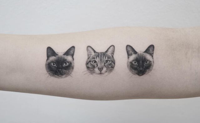 tattoo femenino con un gato 87