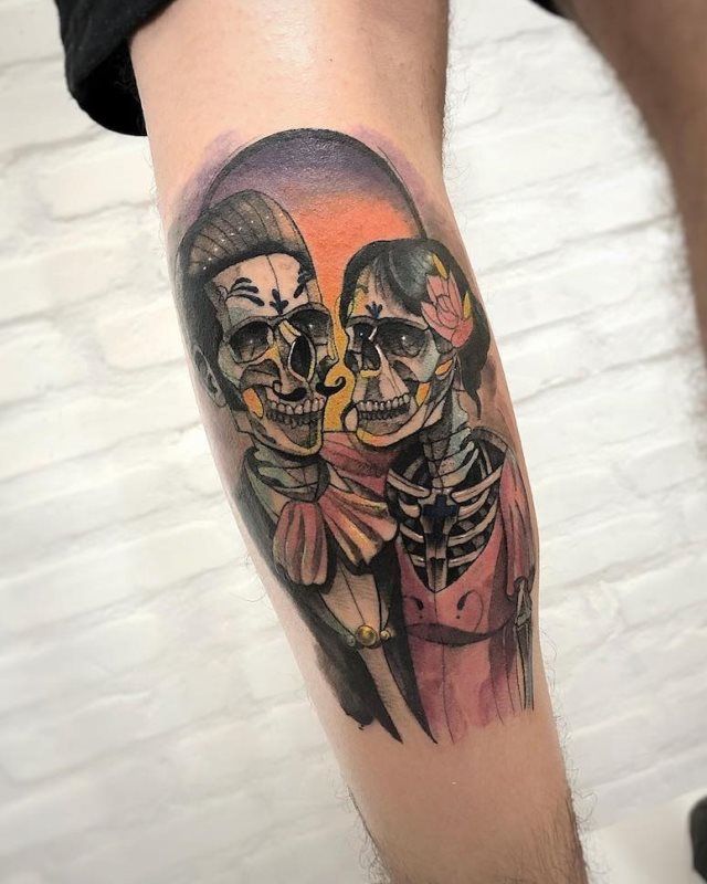 tattoo femenino con una calavera mexicana 23